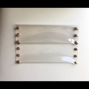 Clear PVC Clutch Purse Bag with Gold Studs (Casha)